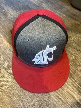 Washington State Cougars Nike Two-Tone Flat Brim Hat - Gray & Cardinal